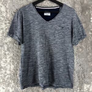 Thread & Cloth Size L Casual V Neck Top Heather Gray Short Sleeve Pullover